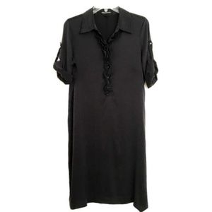 Express Design Studio Dress Black Shift Silk